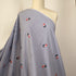 Embroidered Navy & White Stripe ~ Cotton